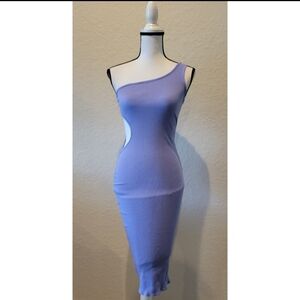 Lilac One Shoulder Cut Out Dress